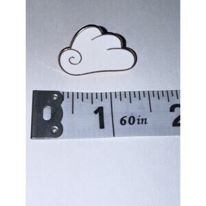 White Puffy Cloud Pin Brooch